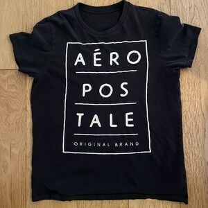 Vintage Aeropostale Women’s Large Black Graphic Tee